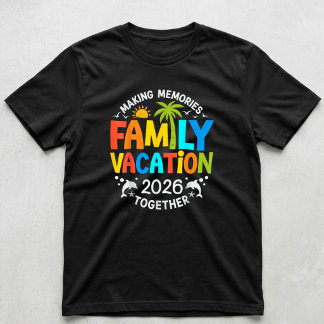 Férias em Família 2026 Camiseta de Praia para Famí