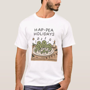 Férias Feliz-Ervilha - Camiseta Engraçada de Natal