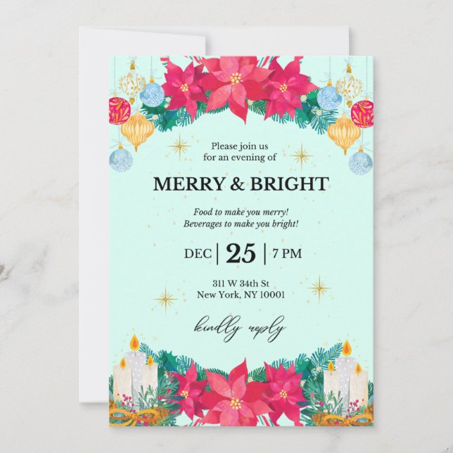 Férias Festivas do Convite de festas de Natal (Frente)