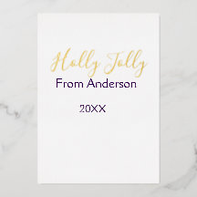 Férias Holly Jolly adicionar nome família ano roxo