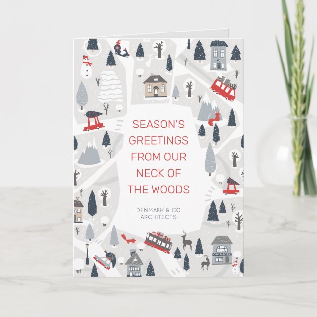 Férias no Cartões de natal de Natal da Cidade (Frente)