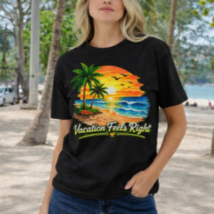Férias Parecem Certo Camiseta Feminina Praia da Il