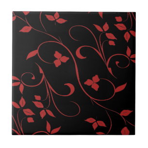 Fern decorativo vermelho e preto