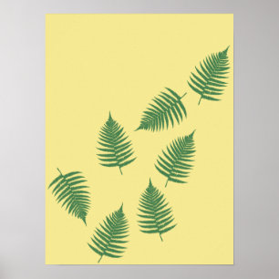 Fern Verde Flutuante Deixa Na moda Poster