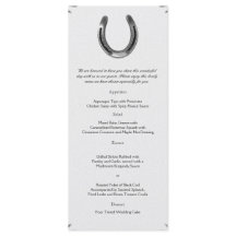 Ferradura Prateada no Menu Casamento Branco