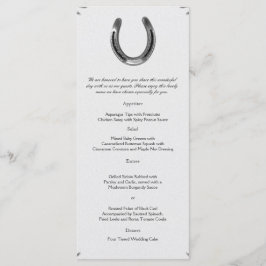 Ferradura Prateada no Menu Casamento Branco