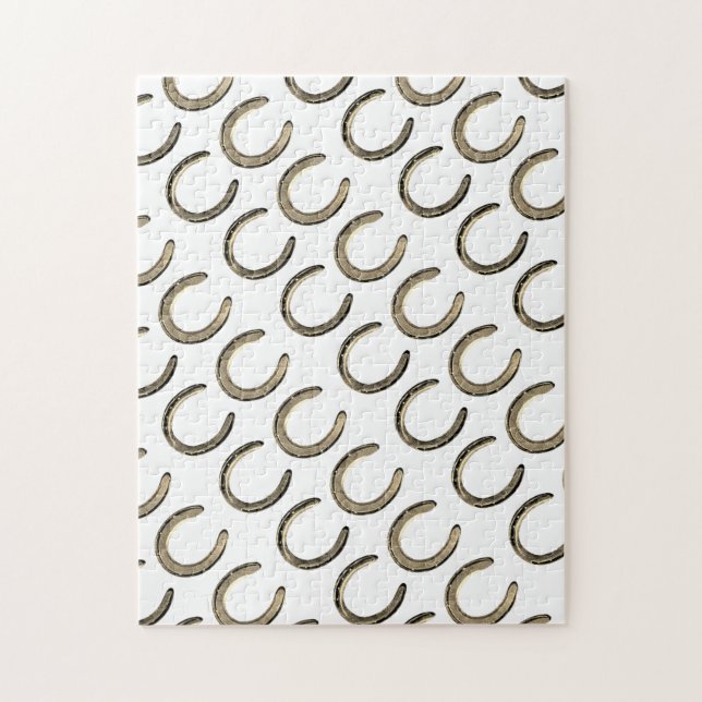 Ferraduras da Sorte em Quebra-Cabeça Branco (Vertical)