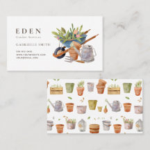 Ferramentas de jardinagem Cartão de visita de Aqua