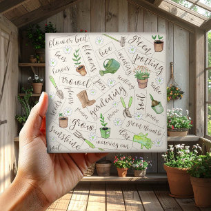 Ferramentas de jardinagem e Texto ID753