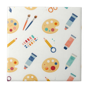 Ferramentas de Pintura Artística Padrão Fofo Aquar