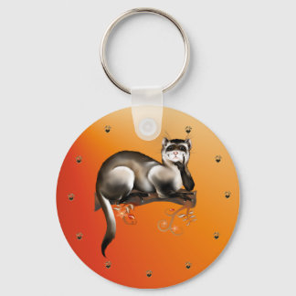 Ferret Em Uma Chaveiro De Ramificação