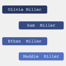 Ferro colorido nas etiquetas de nome para a creche