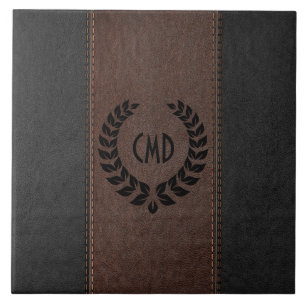 Ferro Negro Castanho E Couro Em Forma Preta