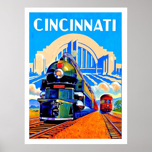 Ferrovia de Cincinnati, trens, pôster de viagem vi (Frente)