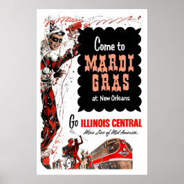 Ferrovia Illinois Central, pôster de Mardi Gras