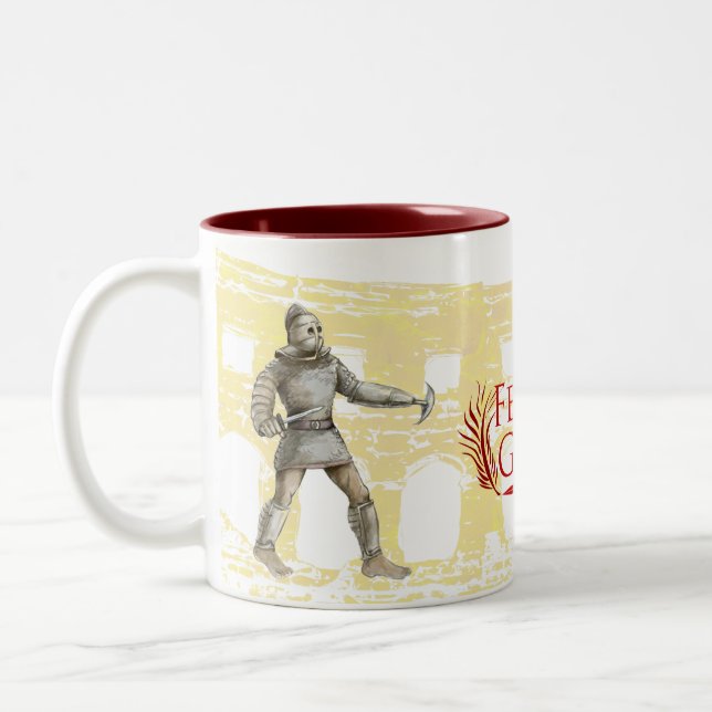Ferrum e caneca dos gladiadores de Gloria (Esquerda)