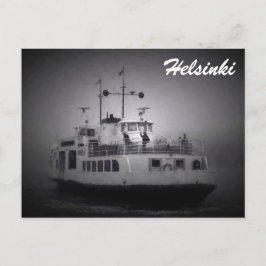 Ferry Suomenlinna (Helsínquia) no cartão postal de