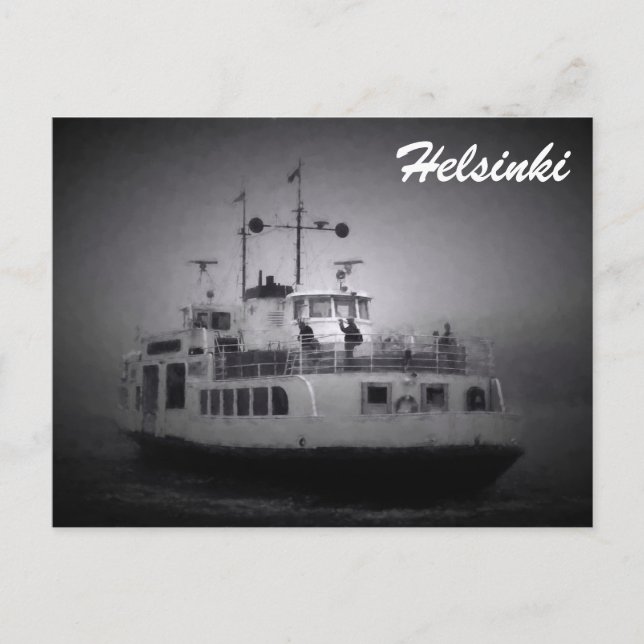 Ferry Suomenlinna (Helsínquia) no cartão postal de (Frente)