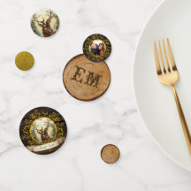 Fervo de Natal Rústico Vintage Veado Foto Monogram