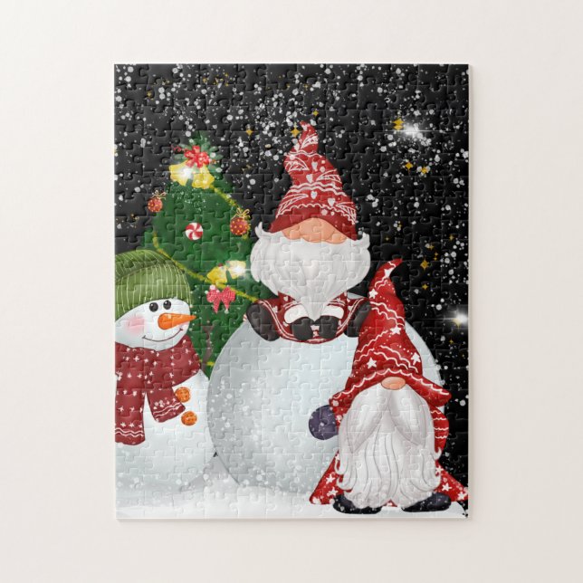 Fesnatal Gnomos de Natal Festivo quebra-cabeça (Vertical)