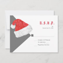 FesSanta Hat Cinza de Casamento de Natal RSVP