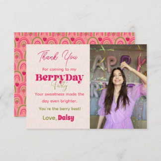 Festa BerryDay - Cartões de agradecimentos plano d