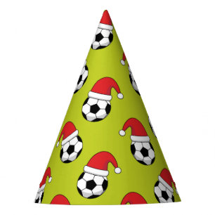 Festa Bola de Futebol de Natal com padrão de chapéu de P