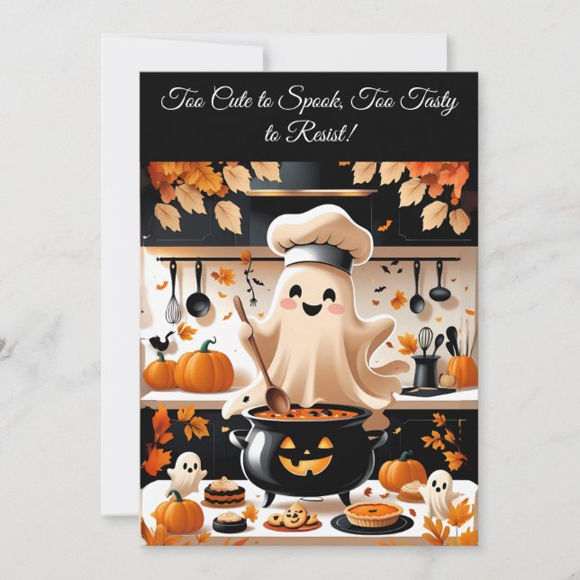 Festa Boo-tiful – Convite de Culinária do Fantasma (Frente)