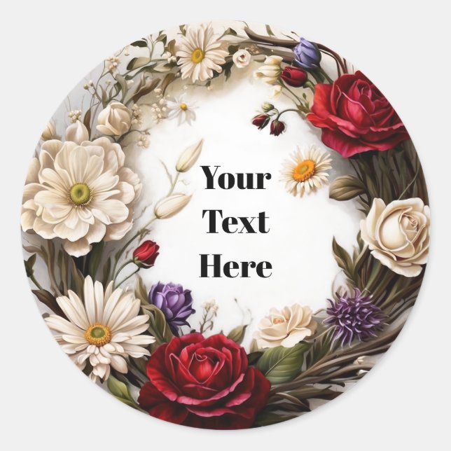 Festa/Casamentos de Adesivos Personalizáveis Flora (Frente)