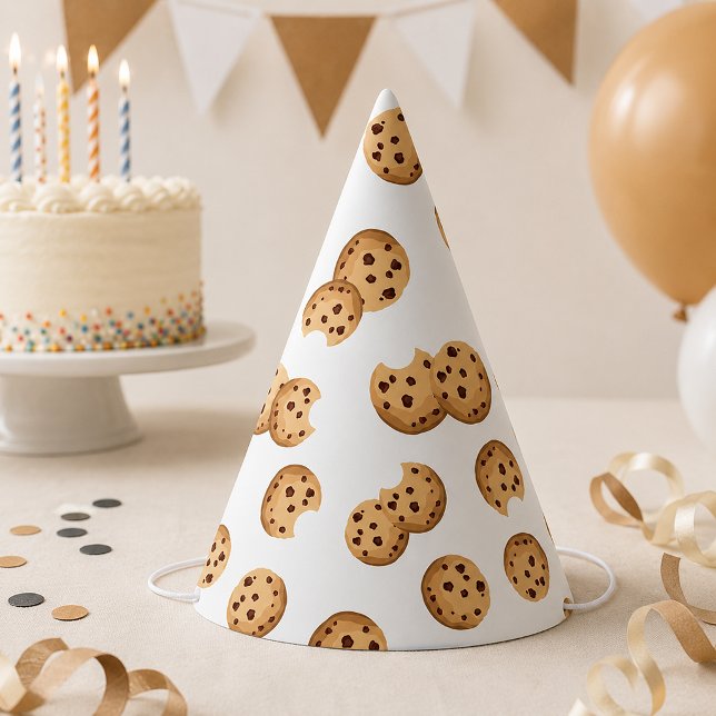 Festa Chapéu de Aniversário Leite & Biscoitos – Chocolat (Cookie-themed party hat
)