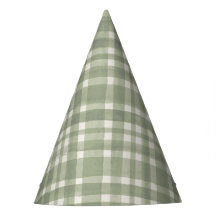 Chapéu de Aniversário Xadrez Verde de Gingham em A