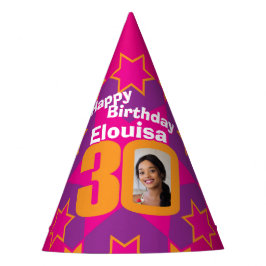 Festa chapéu de estrela com nome personalizado para 30º 