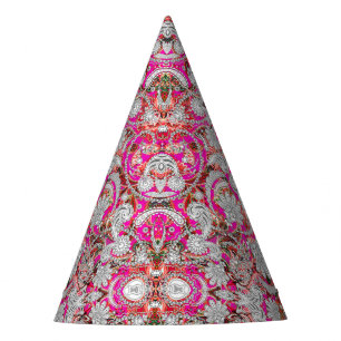 Festa Chapéu de padrões de paisley branco-claro