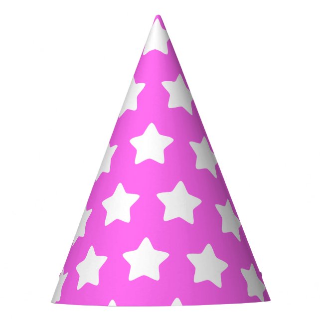 Festa Chapéu de Partido Rosa Padrão Estrela (Frente)