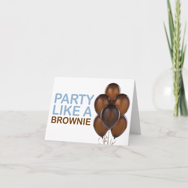Festa Como Um Cartão De Aniversário De Brownie (Az (Frente)