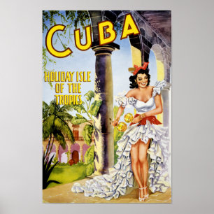 Festa cubana do Poster vintage dos trópicos