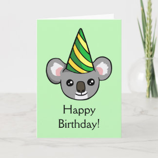 Festa Cute Koala Que Desenha Um Feliz Cartão De An