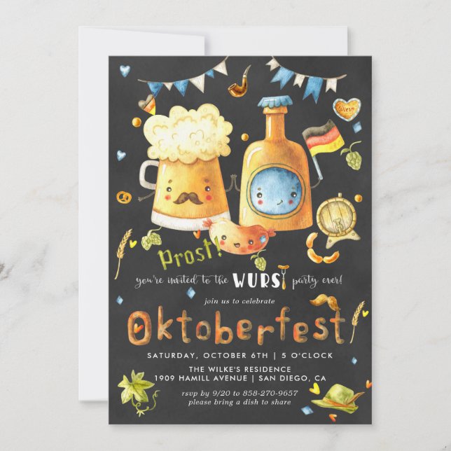 Festa da Wurst | Convite para Festa de Oktoberfest (Frente)