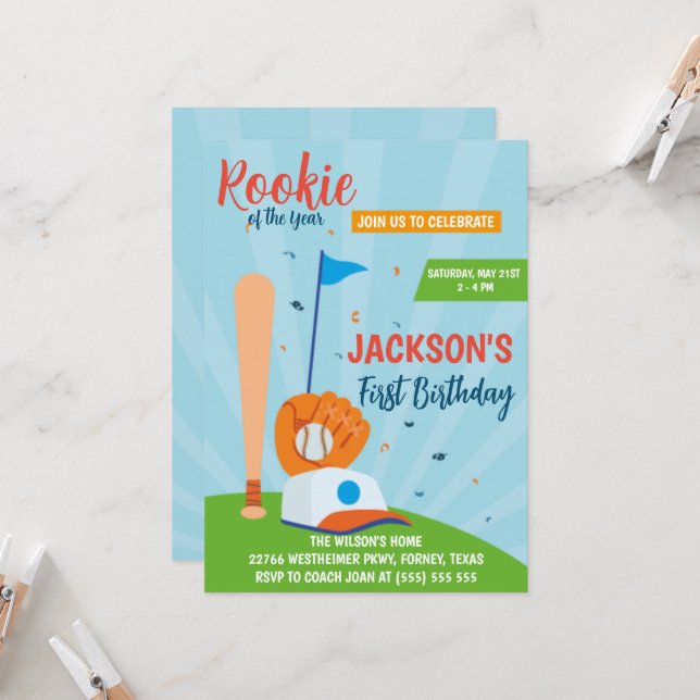 Festa de 1º Aniversário de Beisebol Revelação do A (Frente/Verso In Situ)