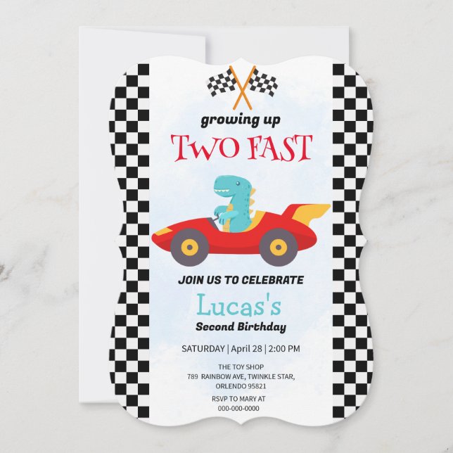 Festa de 2º Aniversário Dois Carros de Corrida de  (Frente)
