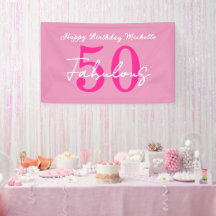 Festa de 50 anos moderna e fabulosa em rosa
