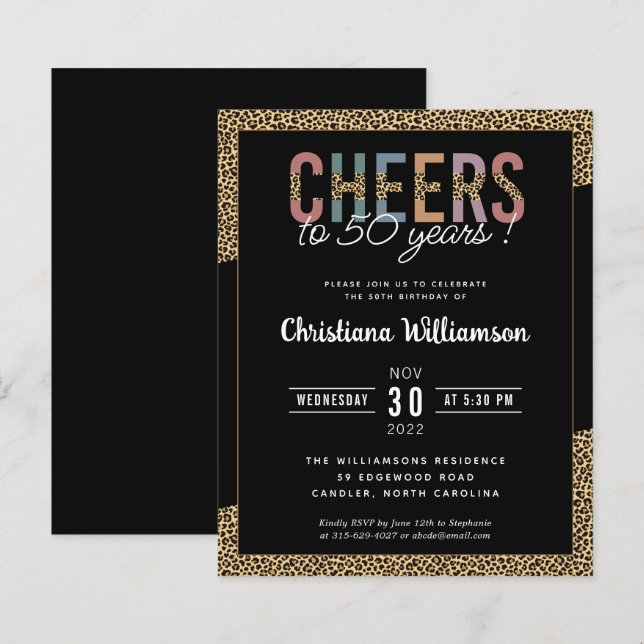 Festa de 50 Anos Modernos e Econômicos com Impress (Frente/Verso)