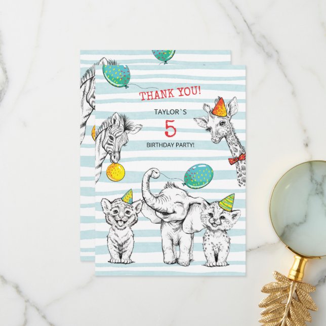 Festa de 5 de Cartões de agradecimentos Flagrante (Frente/Verso In Situ)