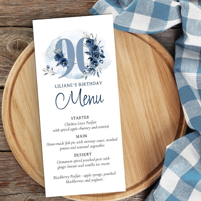 Festa de 90 Anos Com Menu Plano Totalmente Editáve (90th birthday party menu)