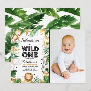 Festa de Animais Safari de Convite para Aniversár