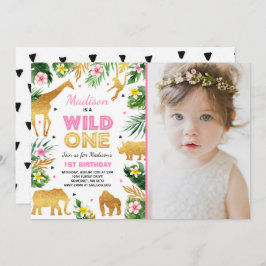 Festa de Animais Safari de Convite para Aniversári