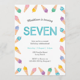 Festa de aniversário 7 | Convite para Sorvete arco