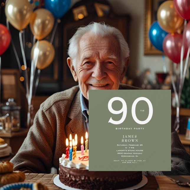 Festa de aniversário 90 do Sage Escuro Quadrado (Criador carregado)