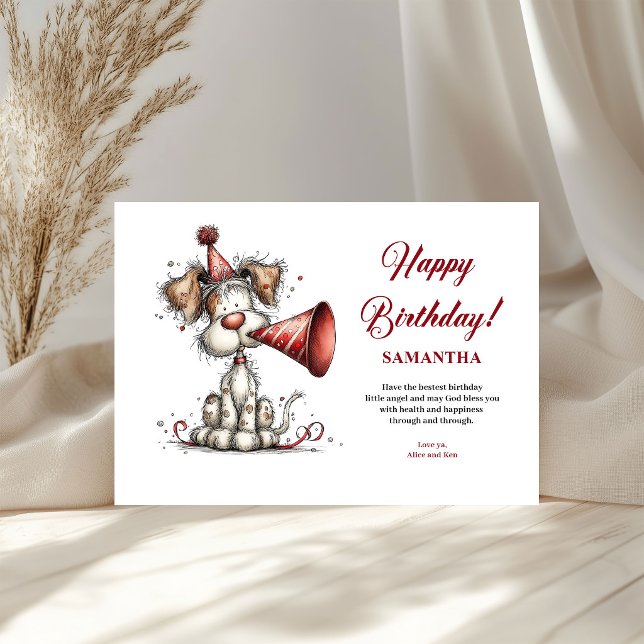 Festa de Aniversário Animais Caprichosos Nome Pers (Birthday Party Whimsical Animals Custom Name kids greeting card)