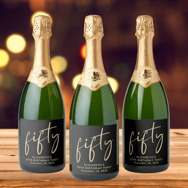 Festa de aniversário Chic Black Dourado 50th (Criador carregado)